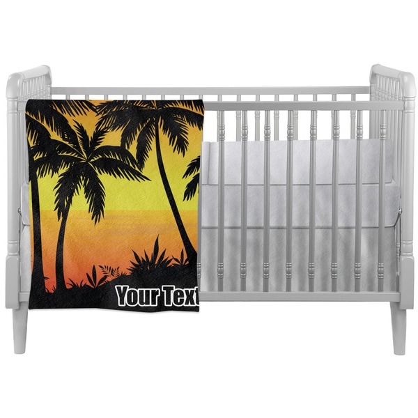Custom Tropical Sunset Crib Comforter / Quilt (Personalized)