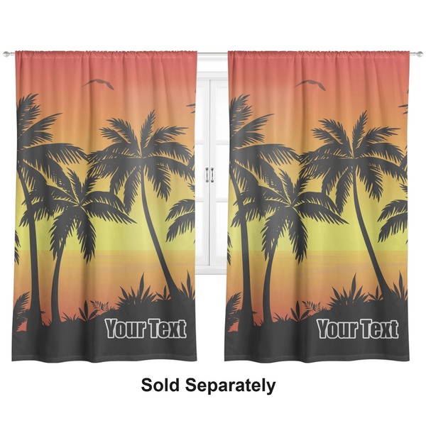 Custom Tropical Sunset Curtain Panel - Custom Size (Personalized)