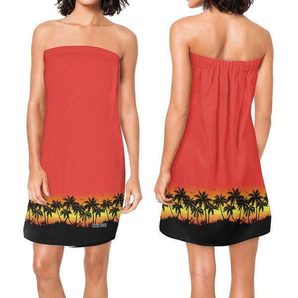 Tropical Sunset Custom Bath Wrap - Front & Back View