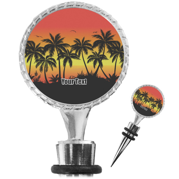 Custom Tropical Sunset Wine Bottle Stopper (Personalized)