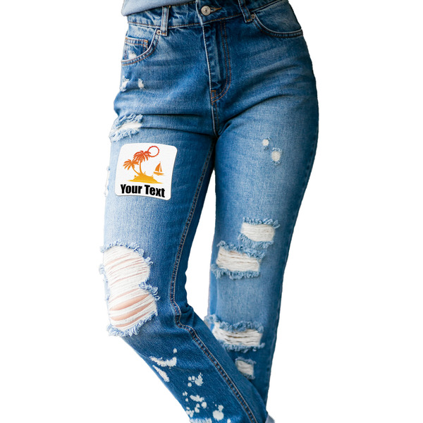 Tropical Sunset Custom Shape Iron On Patches - L - single APPROVAL