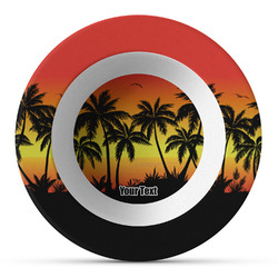 Tropical Sunset Plastic Bowl - Microwave Safe - Composite Polymer (Personalized)