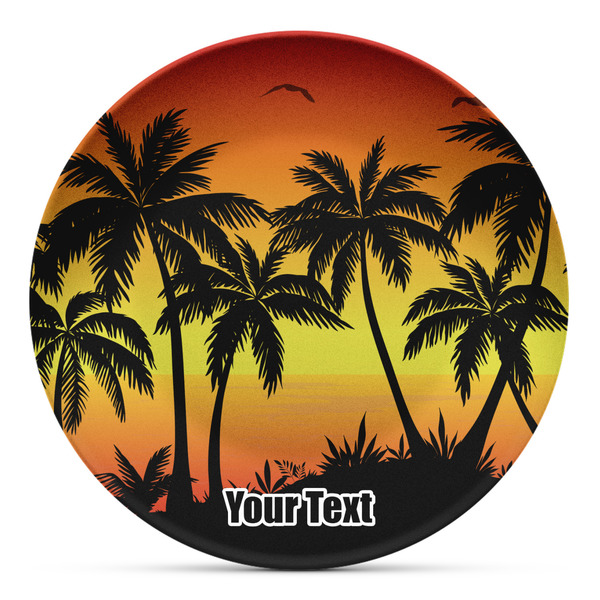 Custom Tropical Sunset Microwave Safe Plastic Plate - Composite Polymer (Personalized)