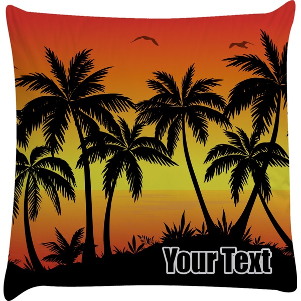 Custom Tropical Sunset Decorative Pillow Case (Personalized)