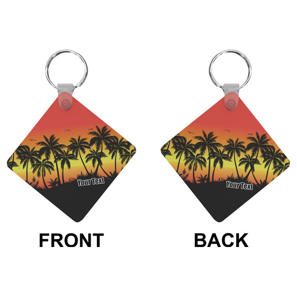Tropical Sunset Diamond Keychain (Front + Back)
