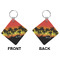 Tropical Sunset Diamond Keychain (Front + Back)