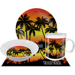 Tropical Sunset Dinner Set - Single 4 Pc Setting w/ Name or Text