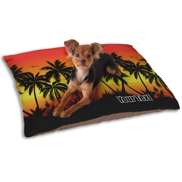 Custom Tropical Sunset Dog Bed - Small w/ Name or Text