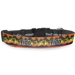 Tropical Sunset Deluxe Dog Collar - Extra Large (16" to 27") (Personalized)
