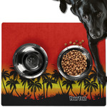 Tropical Sunset Dog Food Mat - Large w/ Name or Text