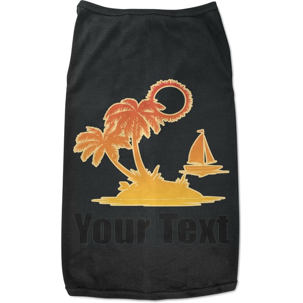 Custom Tropical Sunset Black Pet Shirt - M (Personalized)