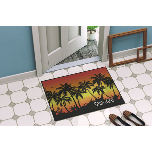 Tropical Sunset Door Mat Lifestyle
