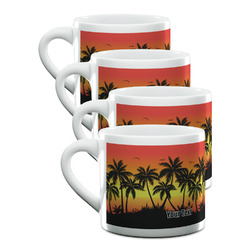 Tropical Sunset Double Shot Espresso Cups - Set of 4 (Personalized)