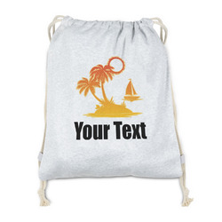 Tropical Sunset Drawstring Backpack - Sweatshirt Fleece - Double Sided (Personalized)