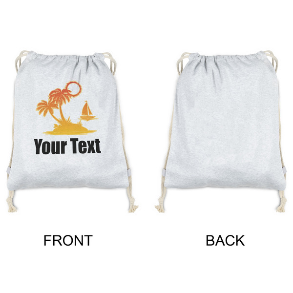 Tropical Sunset Drawstring Backpacks - Sweatshirt Fleece - Single Sided - APPROVAL