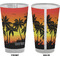 Tropical Sunset Pint Glass - Full Color - Front & Back Views