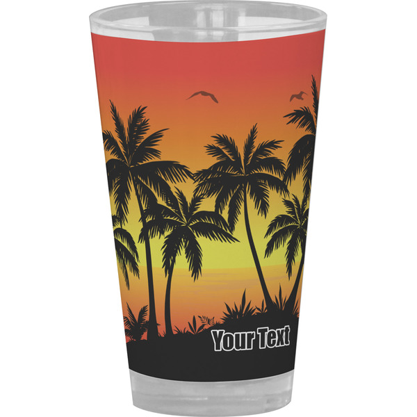 Custom Tropical Sunset Pint Glass - Full Color (Personalized)