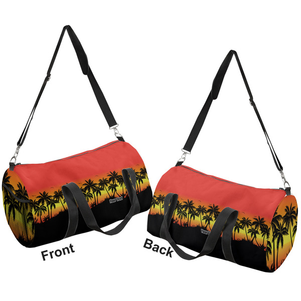 Tropical Sunset Duffle bag large front and back sides