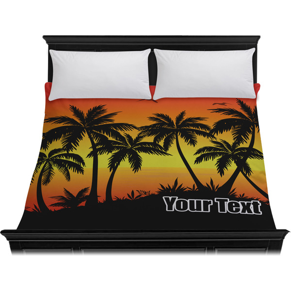 Tropical Sunset Duvet Cover - King - On Bed - No Prop