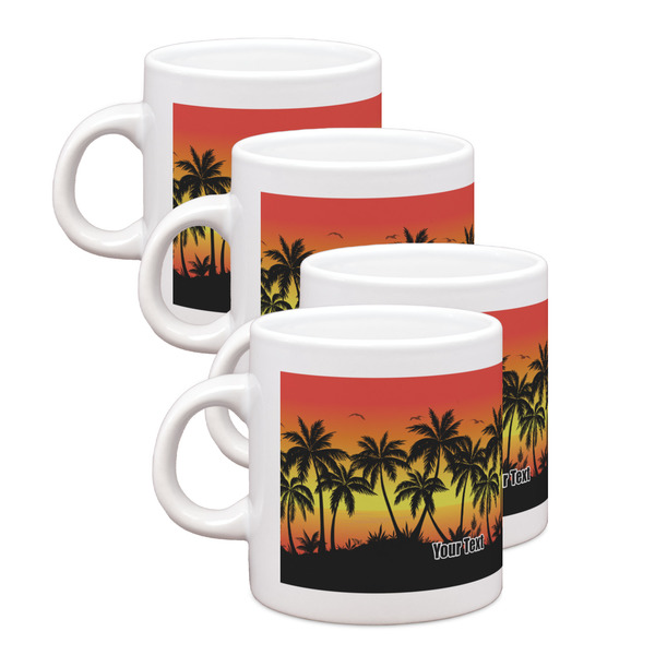 Custom Tropical Sunset Single Shot Espresso Cups - Set of 4 (Personalized)