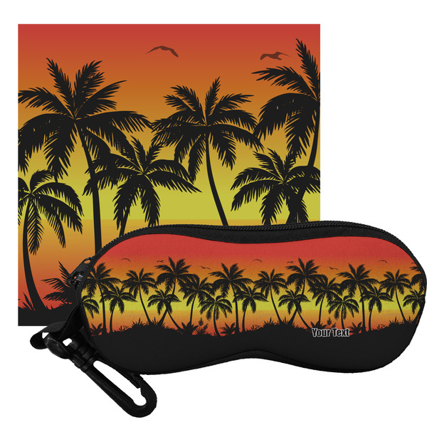 Custom Tropical Sunset Eyeglass Case & Cloth (Personalized)