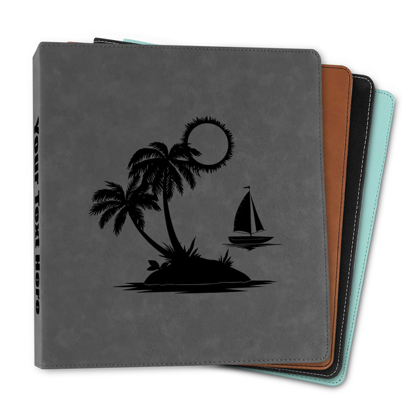 Custom Tropical Sunset Leather Binder - 1" (Personalized)