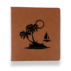 Tropical Sunset Leather Binder - 1" - Rawhide (Personalized)