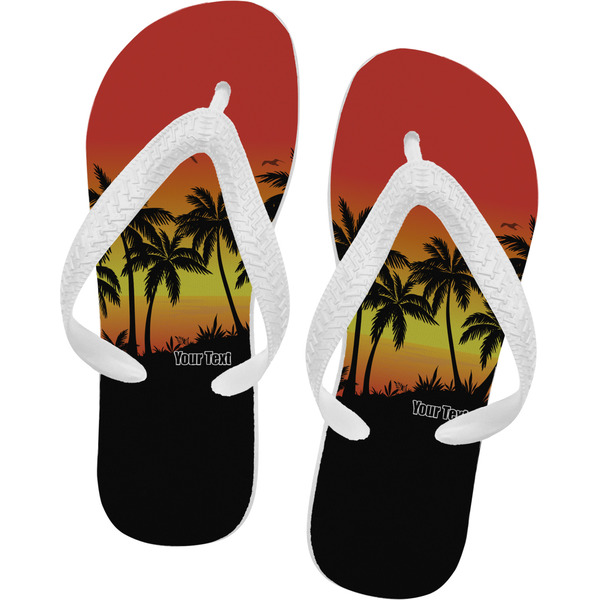 Custom Tropical Sunset Flip Flops (Personalized)