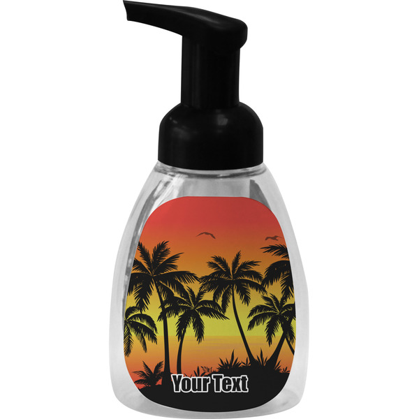 Custom Tropical Sunset Foam Soap Bottle - Black (Personalized)