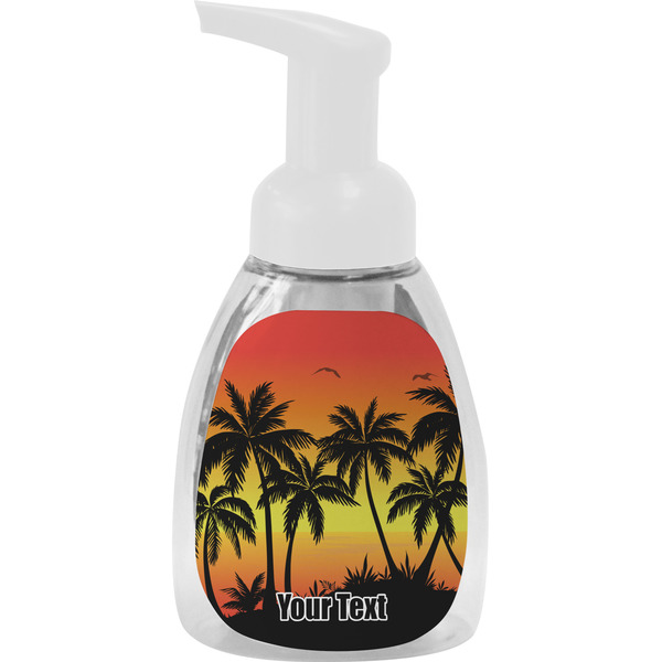 Custom Tropical Sunset Foam Soap Bottle - White (Personalized)