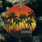 Tropical Sunset Frosted Glass Ornament - Round (Lifestyle)