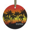 Tropical Sunset Frosted Glass Ornament - Round