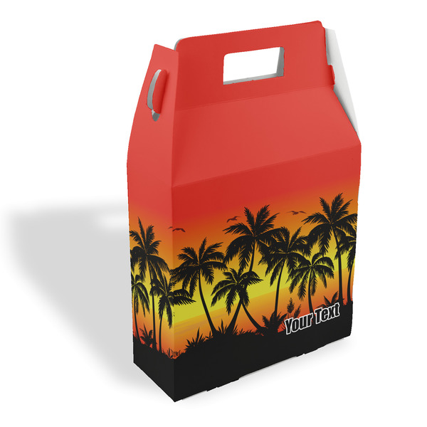 Custom Tropical Sunset Gable Favor Box (Personalized)