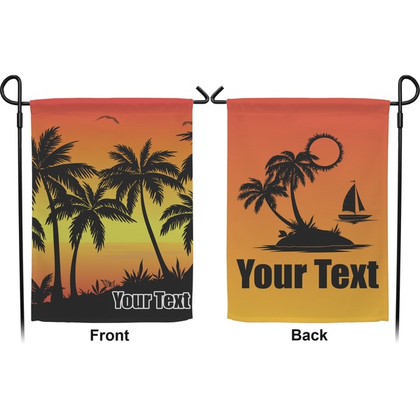 Tropical Sunset Garden Flag - Double Sided Front and Back