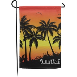 Tropical Sunset Small Garden Flag - Double Sided w/ Name or Text
