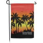 Tropical Sunset Small Garden Flag - Single Sided w/ Name or Text