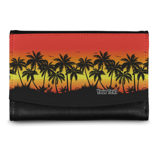 Custom Tropical Sunset Genuine Leather Women's Wallet - Small (Personalized)