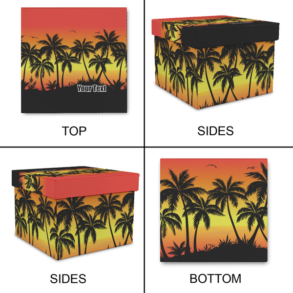 Tropical Sunset Gift Boxes with Lid - Canvas Wrapped - Large - Approval