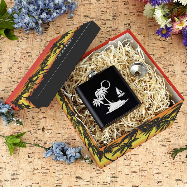 Tropical Sunset Gift Boxes with Lid - Canvas Wrapped - Large - In Context