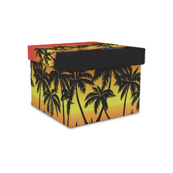 Tropical Sunset Gift Box with Lid - Canvas Wrapped - Small (Personalized)
