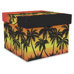Tropical Sunset Gift Box with Lid - Canvas Wrapped - X-Large (Personalized)