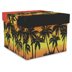 Tropical Sunset Gift Box with Lid - Canvas Wrapped - XX-Large (Personalized)