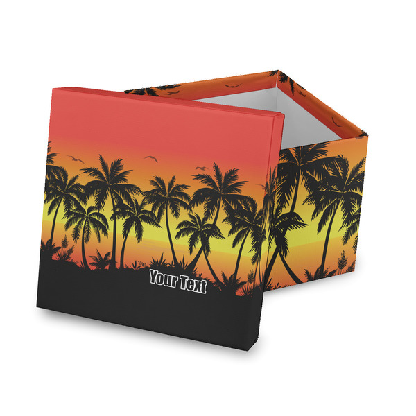 Custom Tropical Sunset Gift Box with Lid - Canvas Wrapped (Personalized)