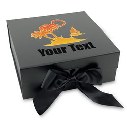Tropical Sunset Gift Box with Magnetic Lid - Black (Personalized)