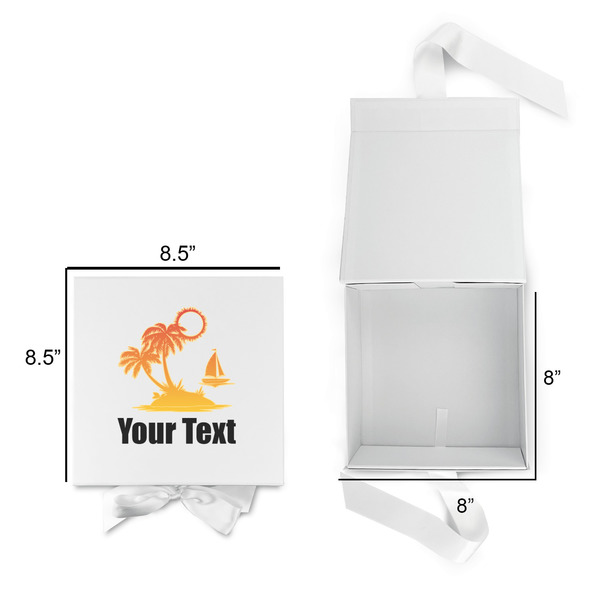 Tropical Sunset Gift Boxes with Magnetic Lid - White - Open & Closed