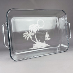 Tropical Sunset Glass Baking Dish with Truefit Lid - 13in x 9in