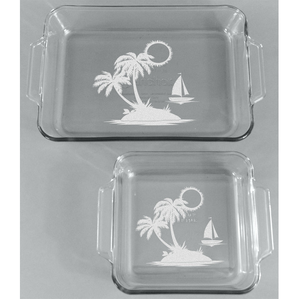 Tropical Sunset Glass Baking Dish Set - FRONT