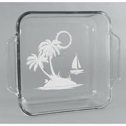 Tropical Sunset Glass Cake Dish - 8in x 8in
