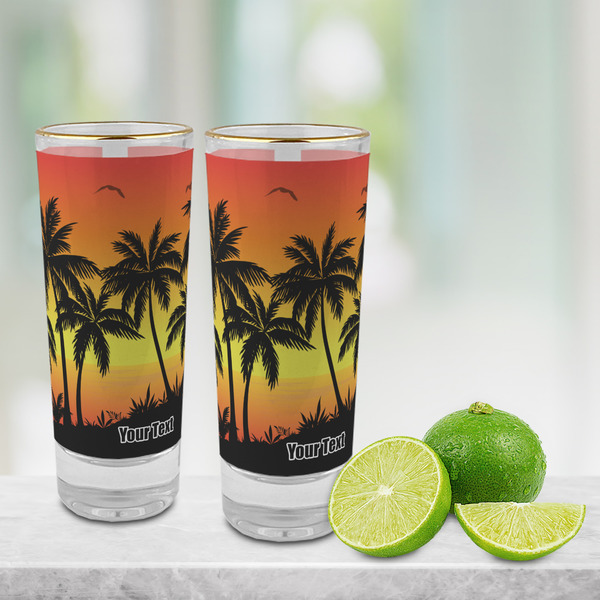 Tropical Sunset Glass Shot Glass - 2 oz - LIFESTYLE