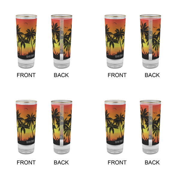 Tropical Sunset Glass Shot Glass - 2 oz - Set of 4 - APPROVAL